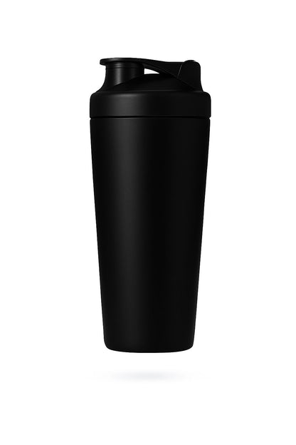 FLEXCRUS Elite Matte Black Shaker[700ml] – Stainless Steel, Leak-Proof, Sleek Design